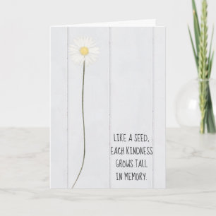 Tarjeta daisy flower on wood gracias