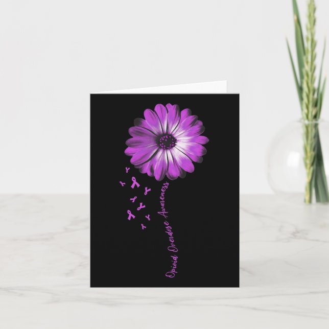 Tarjeta Daisy Flower Opioide Overdoose Awareness Gifts (Anverso)