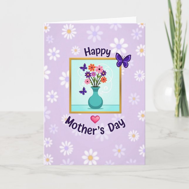Tarjeta Daisy Lavender Pattern Card (Anverso)