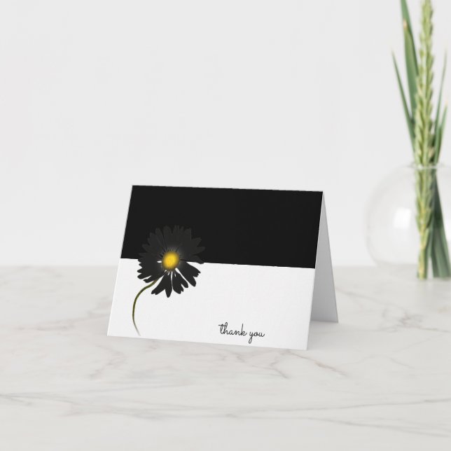 Tarjeta daisy negra gracias (Anverso)