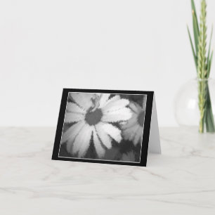 Tarjeta Daisy negro y blanco