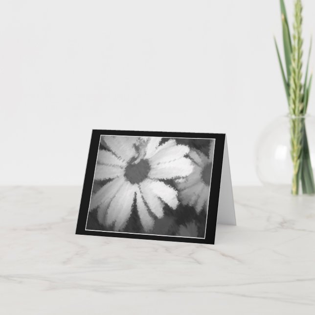 Tarjeta Daisy negro y blanco (Anverso)
