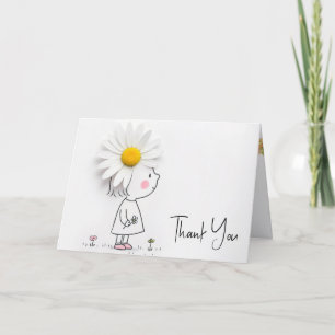 Tarjeta Daisy On a Little Girl Gracias