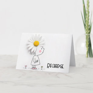 Tarjeta Daisy on a una niñita con cita Inspiradora