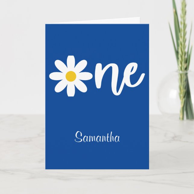 Tarjeta Daisy One First Birthday (Anverso)