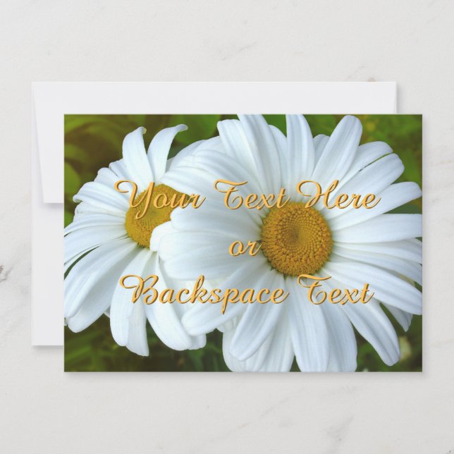 Tarjeta Daisy RSVP Personalizada de Invitaciones D (Anverso)