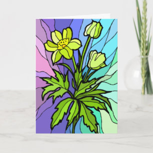 Tarjeta Daisy Stain Glass