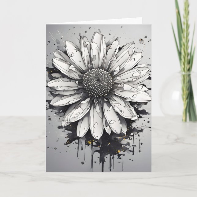 Tarjeta Daisy - Watercolor flowers (Anverso)