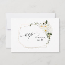 Tarjeta Daisy White Floral w Meal RSVP