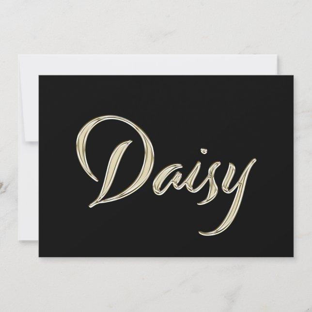 Tarjeta Daisy white gold Handwriting Karte (Anverso)