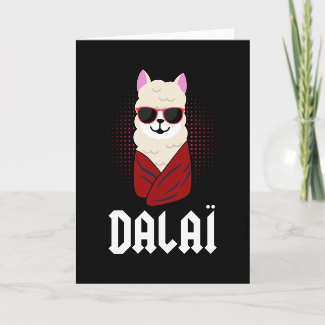 Tarjeta Dalai Lama Divertido Regalo de Alpaca Llamaste Div (Anverso)