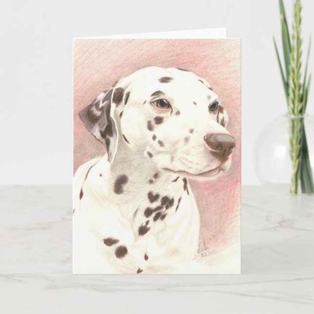 Tarjeta Dalamatiano en lápiz de color (Anverso)