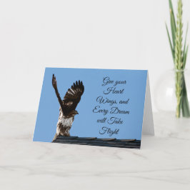 Tarjeta Dale a tus alas del corazón fotos de Hawk con cola