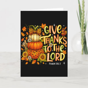 Tarjeta Dale Gracias Al Señor Calabaza De Otoño Día De Acc