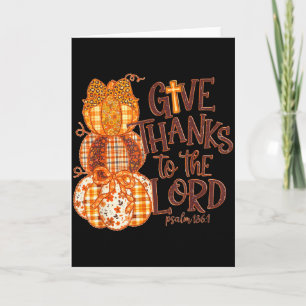 Tarjeta Dale Gracias Al Señor Calabaza Otoño Cristiano Tha