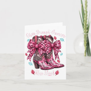 Tarjeta Dale la Bota al Cáncer de Seno Nk Cowgirl Western 