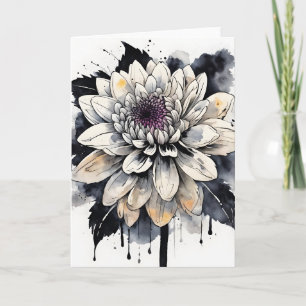 Tarjeta Dalia - Flores de acuarela