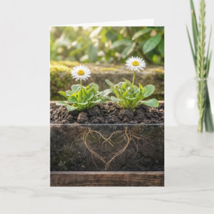 Tarjeta Dalias de aniversario en una caja de flores