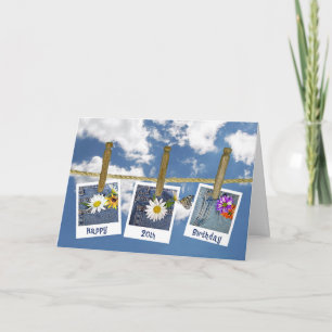 Tarjeta Dalias para el 20 cumpleaños