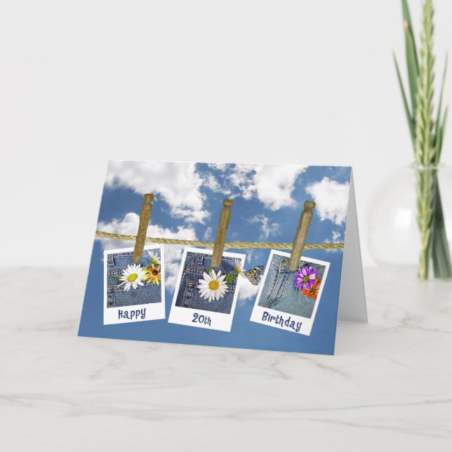 Tarjeta Dalias para el 20 cumpleaños (Anverso)