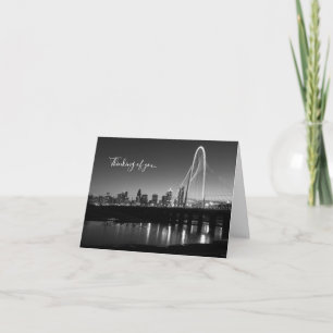 Tarjeta Dallas Skyline Dawn Grayscale Pensando En Tu Tarje