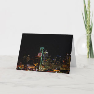 Tarjeta Dallas Skyline de noche