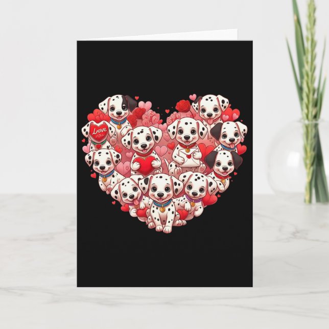 Tarjeta Dálmata Divertido Corazón San Valentín Dálmata Muj (Anverso)