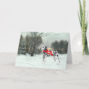 Tarjeta Dálmata en nieve de invierno