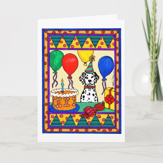TARJETA DALMATIAN DEL CUMPLEAÑOS (Anverso)