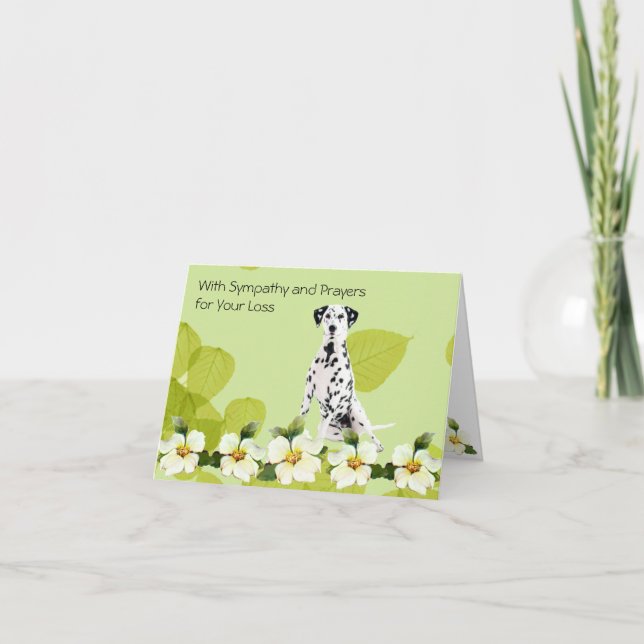 Tarjeta Dalmatian, dogwood de hojas verdes (Anverso)