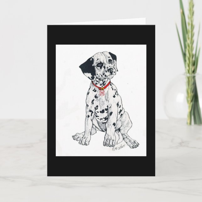Tarjeta Dalmatian, grapa del parque de bomberos (Anverso)