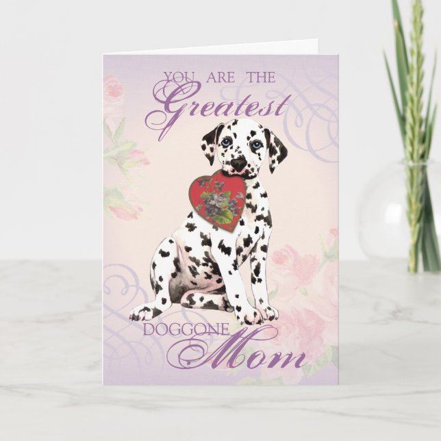 Tarjeta Dalmatian Heart Mom (Anverso)