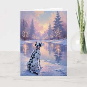 Tarjeta Dalmatian País de las Maravillas de Invierno Arte 