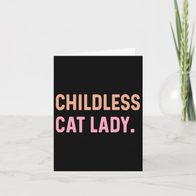 Tarjeta Dama de gato sin hijos - Divertido (Anverso)