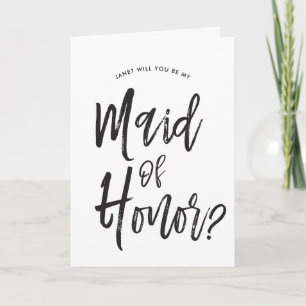 Tarjeta Dama de Honor  Estilo de letra personalizado para 