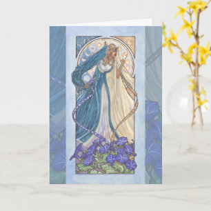 Tarjeta Dama de Septiembre Serie Art Nouveau de Piedras de