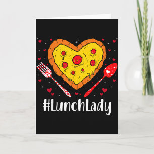 Tarjeta Dama del Almuerzo Amante de la Pizza Divertida Par