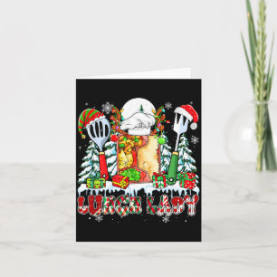 Tarjeta Dama del Almuerzo Navidad Colorido Disfraz de Sant
