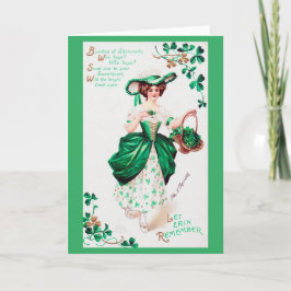 Tarjeta Dama del Día de San Patricio, Vintage