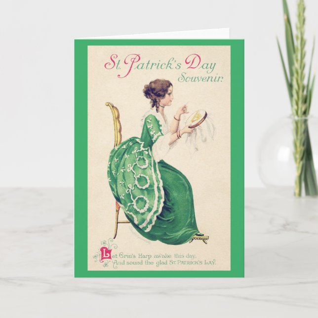 Tarjeta Dama del Día de San Patricio, Vintage (Anverso)