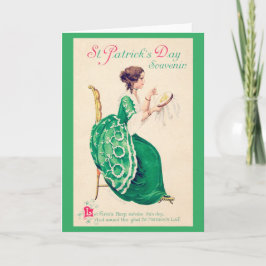 Tarjeta Dama del Día de San Patricio, Vintage