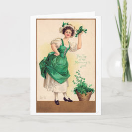 Tarjeta Dama del Día de San Patricio, Vintage