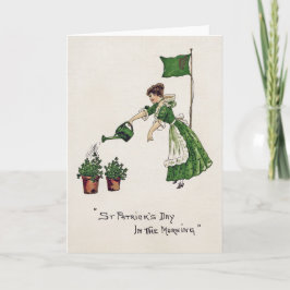 Tarjeta Dama del Día de San Patricio, Vintage