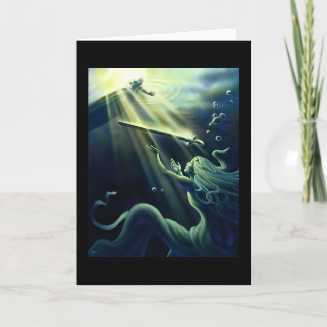 Tarjeta Dama del lago Presentando Excalibur (Anverso)