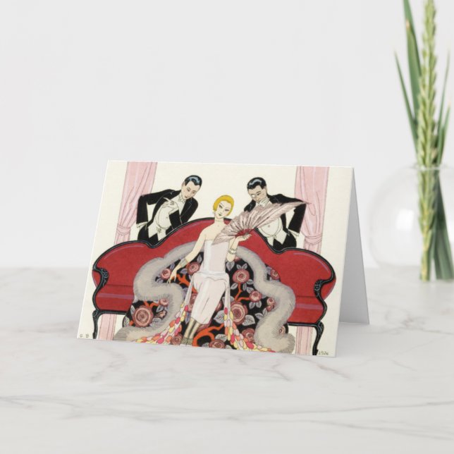Tarjeta Dama elegante en París Art Deco (Anverso)