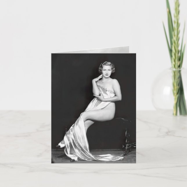 Tarjeta "dama rapada en seda" de época (Anverso)