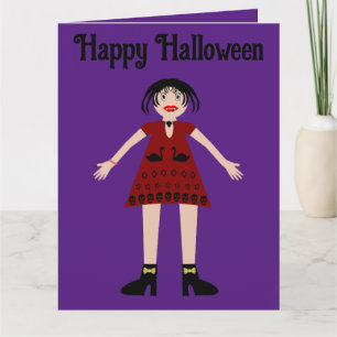 Tarjeta Dama vampiro de Halloween gótica personalizada
