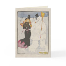 Dama Vintage 1907 y Muñeco de Nieve Navidad de Inv