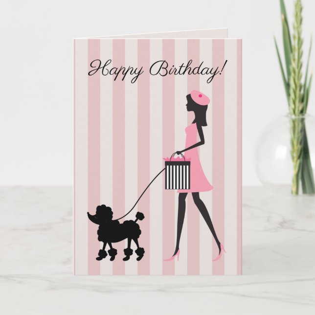 Tarjeta Dama Vintage Feliz Cumpleaños (Anverso)