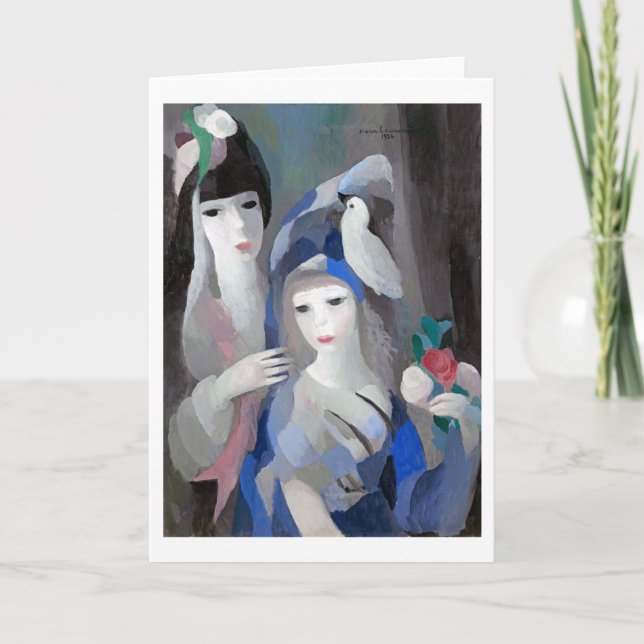Tarjeta Dama y Dove, Marie Laurencin (Anverso)